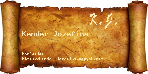 Kender Jozefina névjegykártya